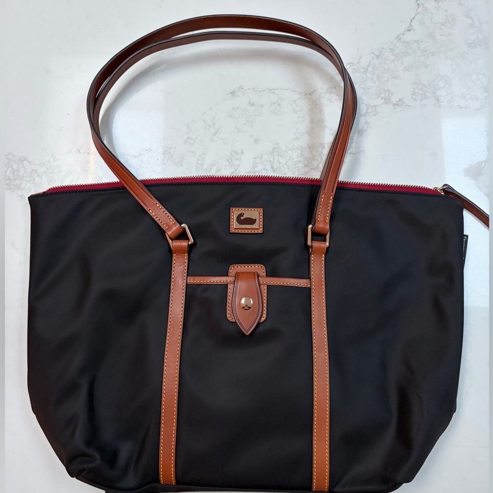 Dooney & Bourke Large Black and Brown Tote Bag